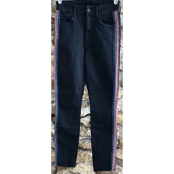 Women’s Mother High Waisted Looker Ankle Fray in Guilty Glitter Racer Size 24 - Picture 2 of 9